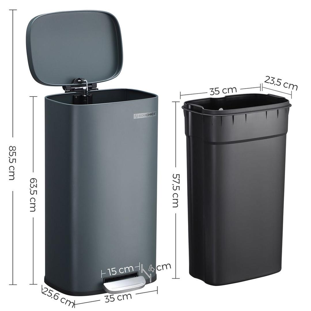 Keukenafvalbak 30 Liter Met Pedaal en Geruisloos Sluitend Deksel – productweergave 16 | De Groot Living