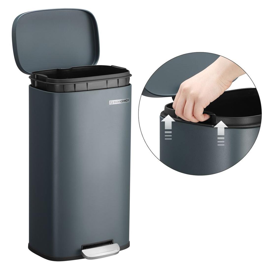 Keukenafvalbak 30 Liter Met Pedaal en Geruisloos Sluitend Deksel – productweergave 24 | De Groot Living