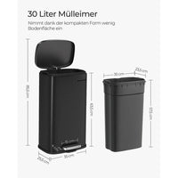 Keukenafvalbak 30 Liter Met Pedaal en Geruisloos Sluitend Deksel – productweergave 30 | De Groot Living