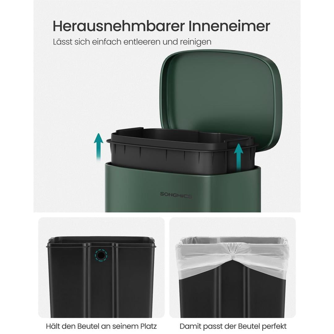 Keukenafvalbak 30 Liter Met Pedaal en Geruisloos Sluitend Deksel – productweergave 45 | De Groot Living