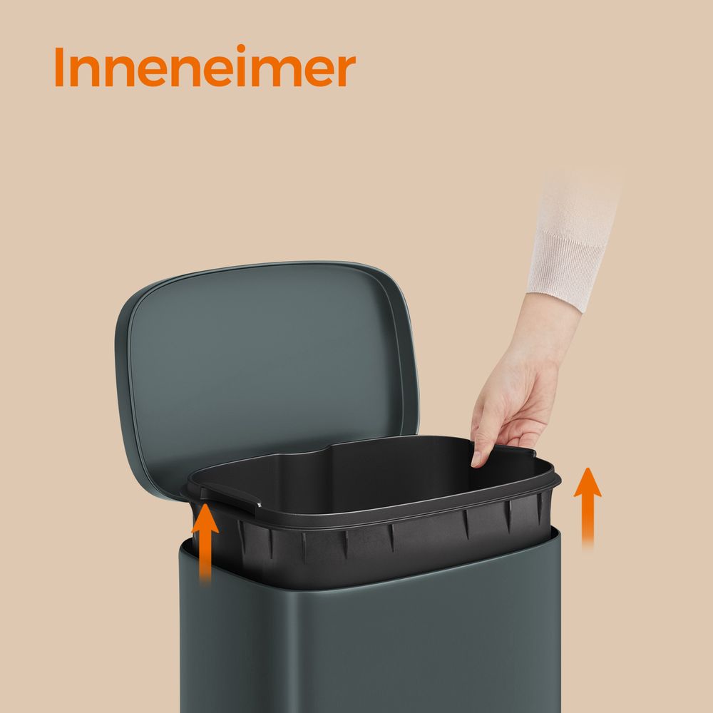 Keukenafvalbak 30 Liter Met Pedaal en Uitneembare Binnenemmer – productweergave 11 | De Groot Living