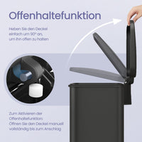 Keukenafvalbak Van Staal met Soft-Close Deksel en 40 Liter Inhoud – productweergave 6 | De Groot Living