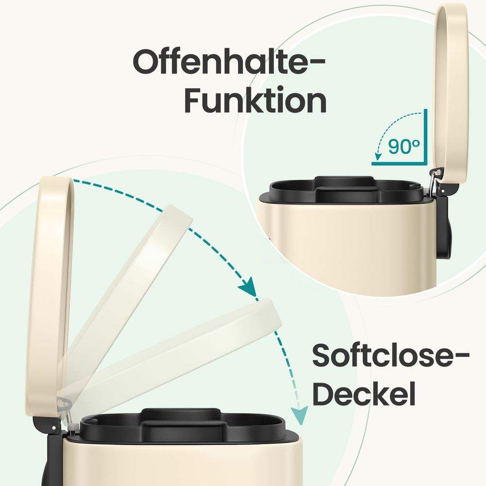 Keukenafvalbak Van Staal met Soft-Close Deksel en 40 Liter Inhoud – productweergave 10 | De Groot Living