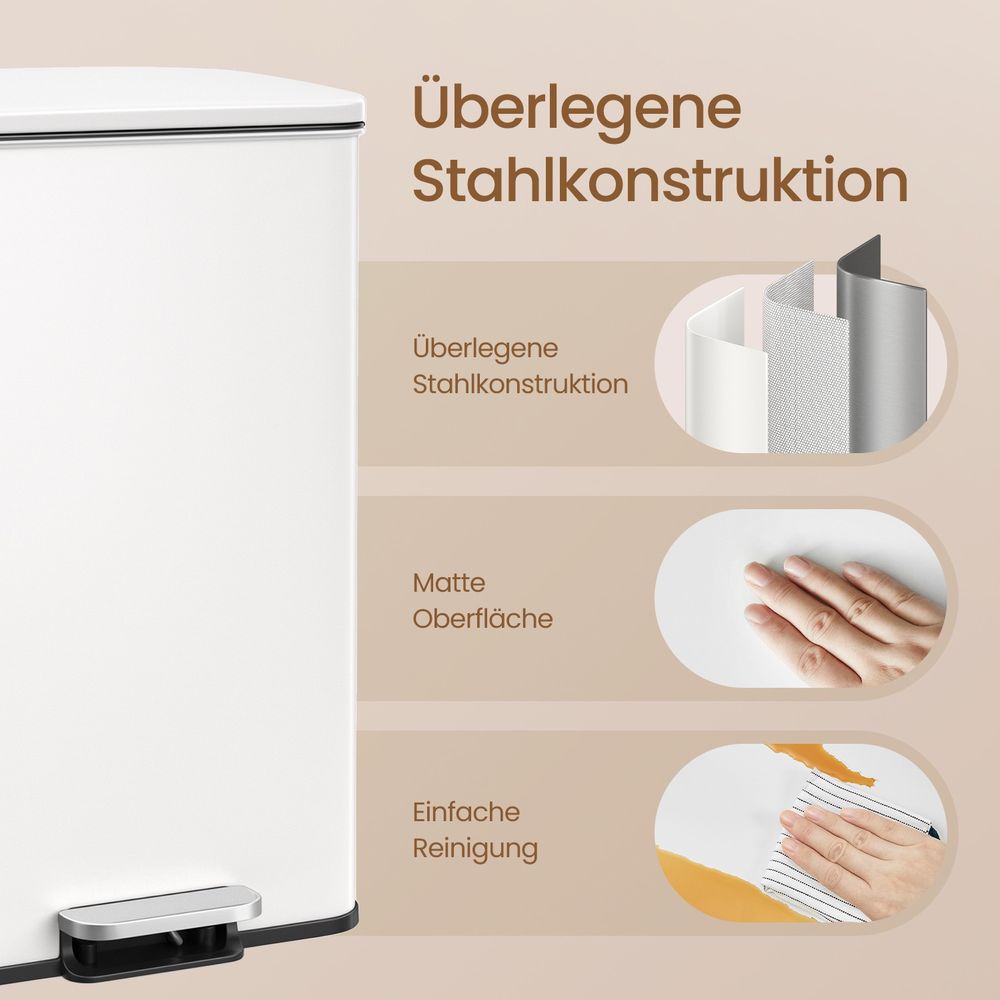 Keukenafvalbak Van Staal met Soft-Close Deksel en 40 Liter Inhoud – productweergave 13 | De Groot Living