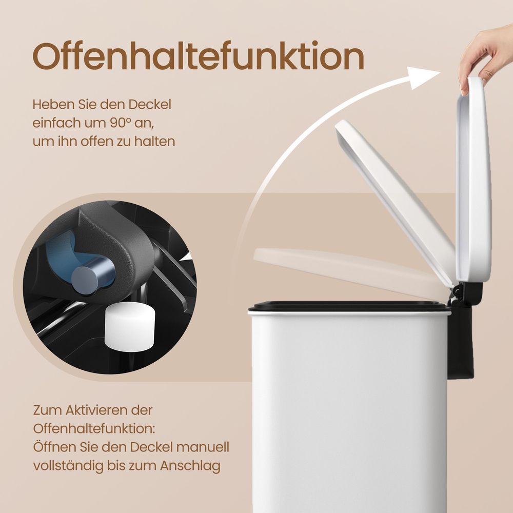 Keukenafvalbak Van Staal met Soft-Close Deksel en 40 Liter Inhoud – productweergave 14 | De Groot Living