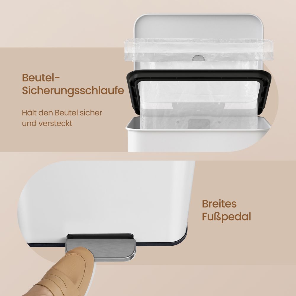 Keukenafvalbak Van Staal met Soft-Close Deksel en 40 Liter Inhoud – productweergave 15 | De Groot Living