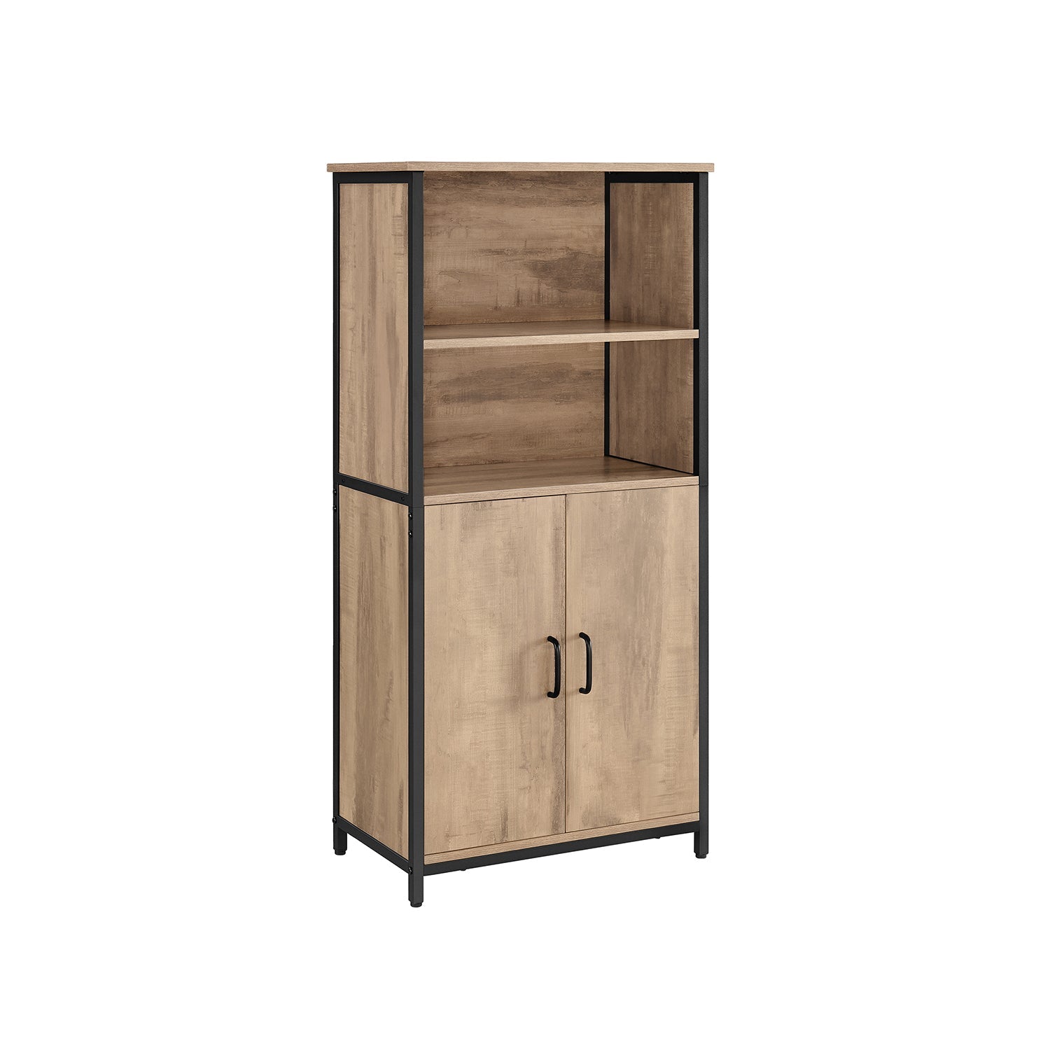 Keukenkast met 2 Open Vakken en Kastje in Industrieel Design – productweergave 2 | De Groot Living