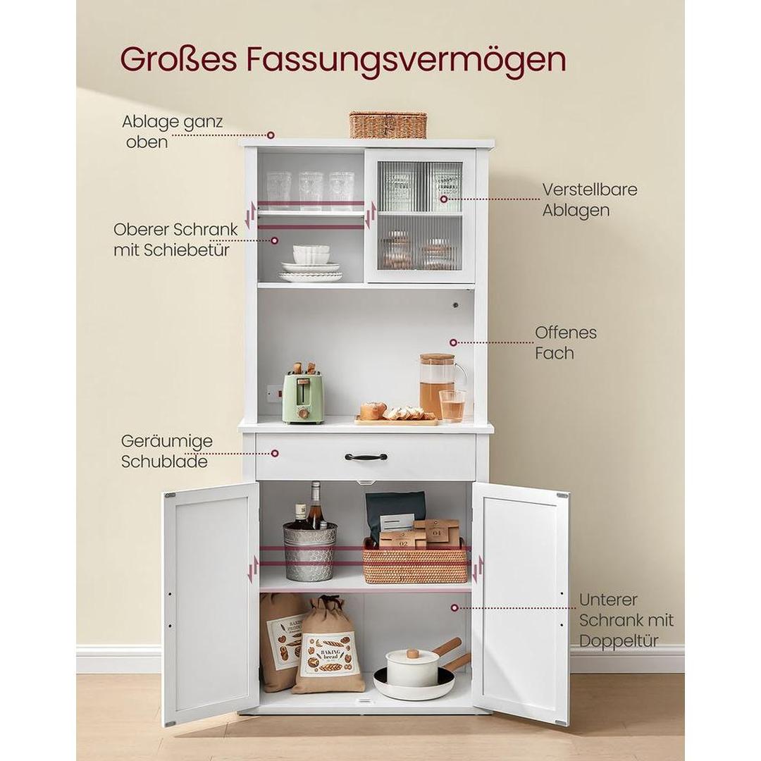 Keukenkast Met Verlichting en Stopcontact Voor Opbergruimte en Keukenapparaten – productweergave 8 | De Groot Living