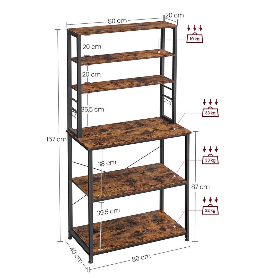 Keukenrek met Opbergplanken en Haken in Industriële Stijl – productweergave 6 | De Groot Living
