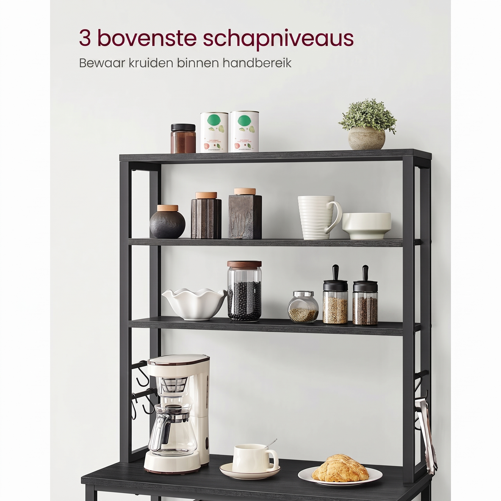 Keukenrek met Opbergplanken en Haken in Industriële Stijl – productweergave 26 | De Groot Living
