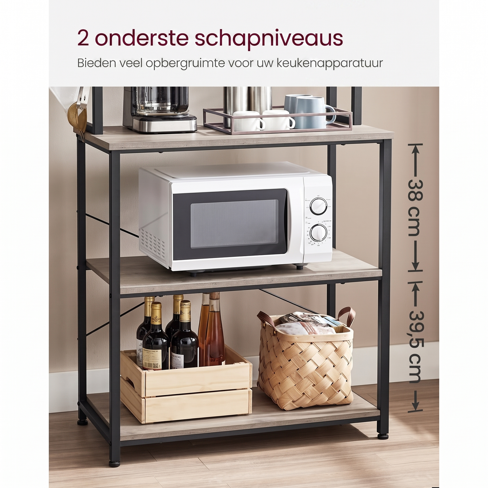 Keukenrek met Opbergplanken en Haken in Industriële Stijl – productweergave 32 | De Groot Living