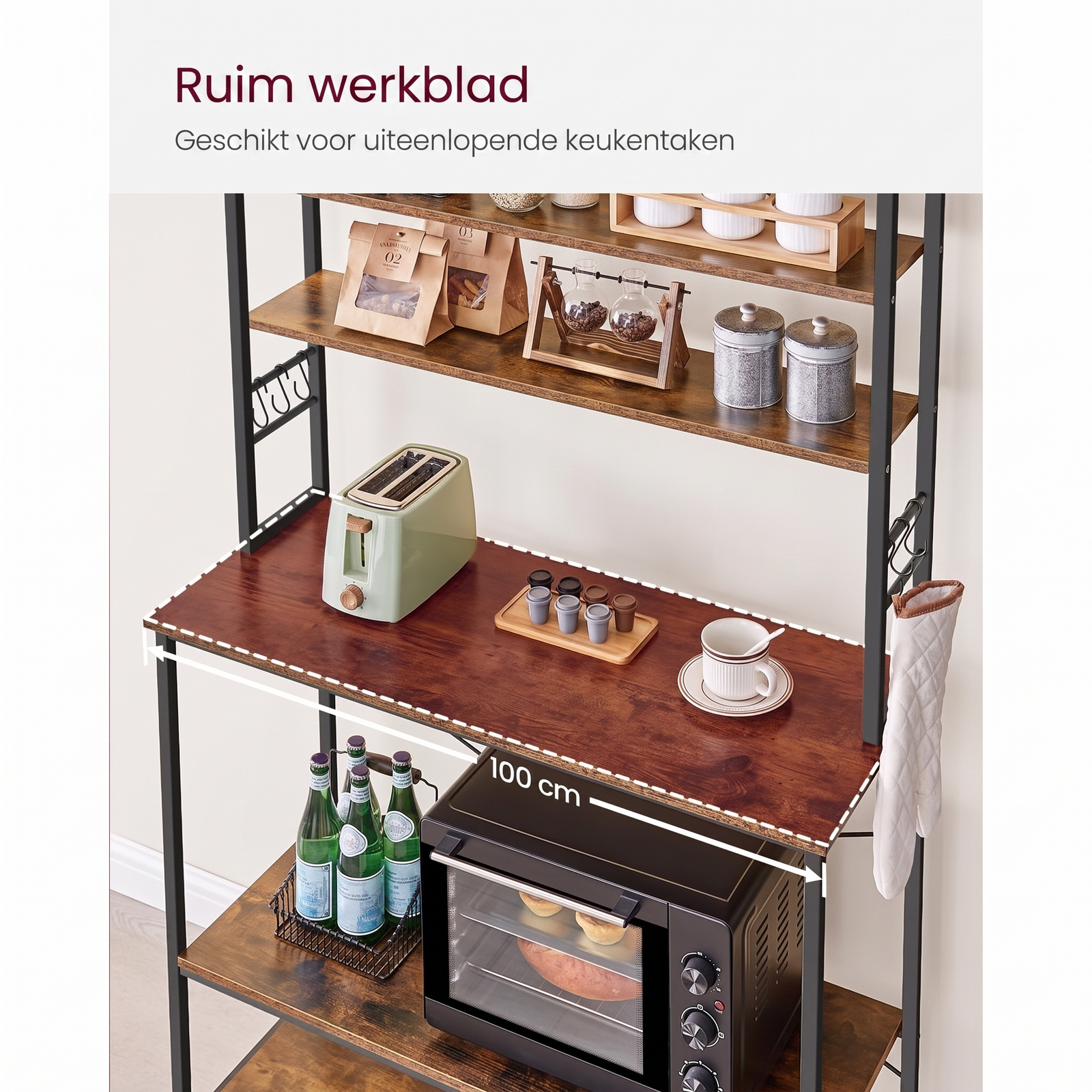 Keukenrek met Stopcontacten en Verstelbare Middenplank – productweergave 9 | De Groot Living