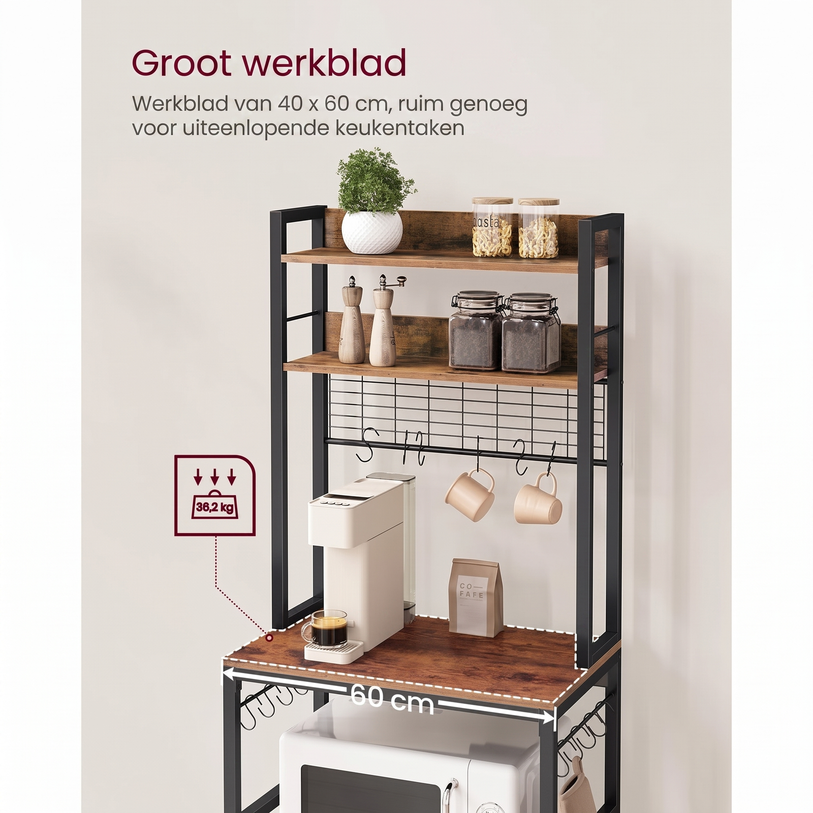 Keukenrek met Stopcontacten en Verstelbare Middenplank – productweergave 15 | De Groot Living