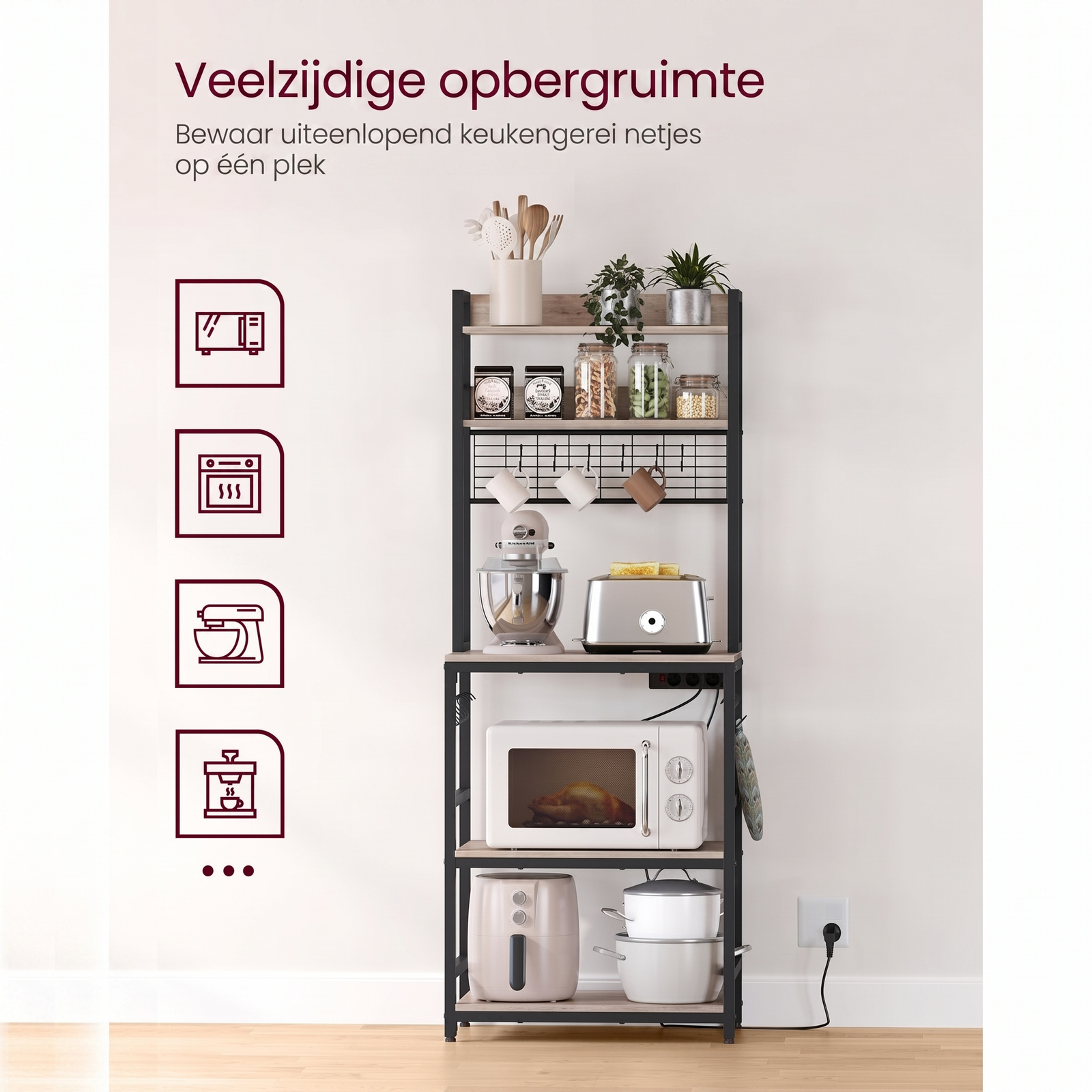 Keukenrek met Stopcontacten en Verstelbare Middenplank – productweergave 20 | De Groot Living