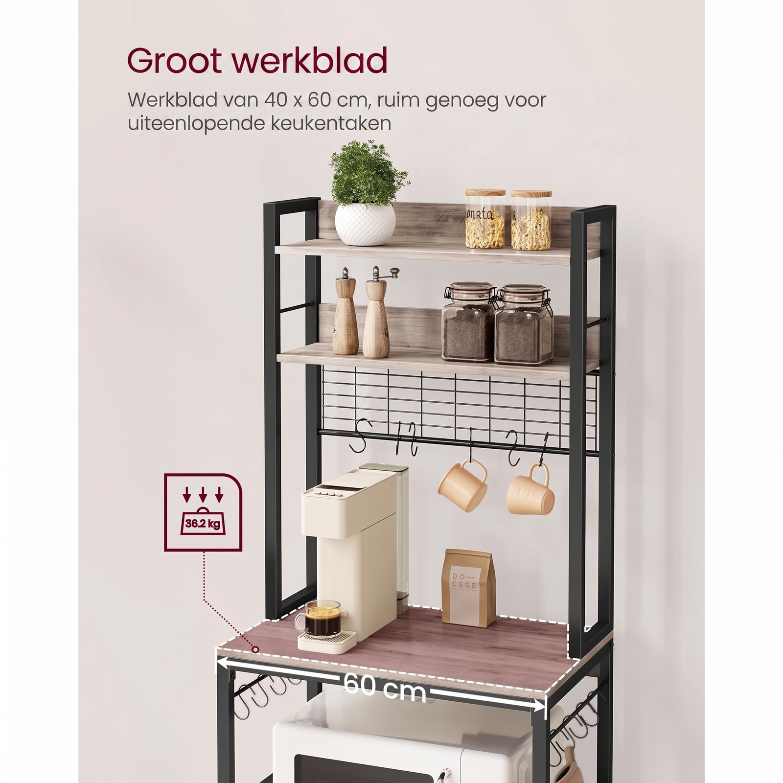 Keukenrek met Stopcontacten en Verstelbare Middenplank – productweergave 22 | De Groot Living