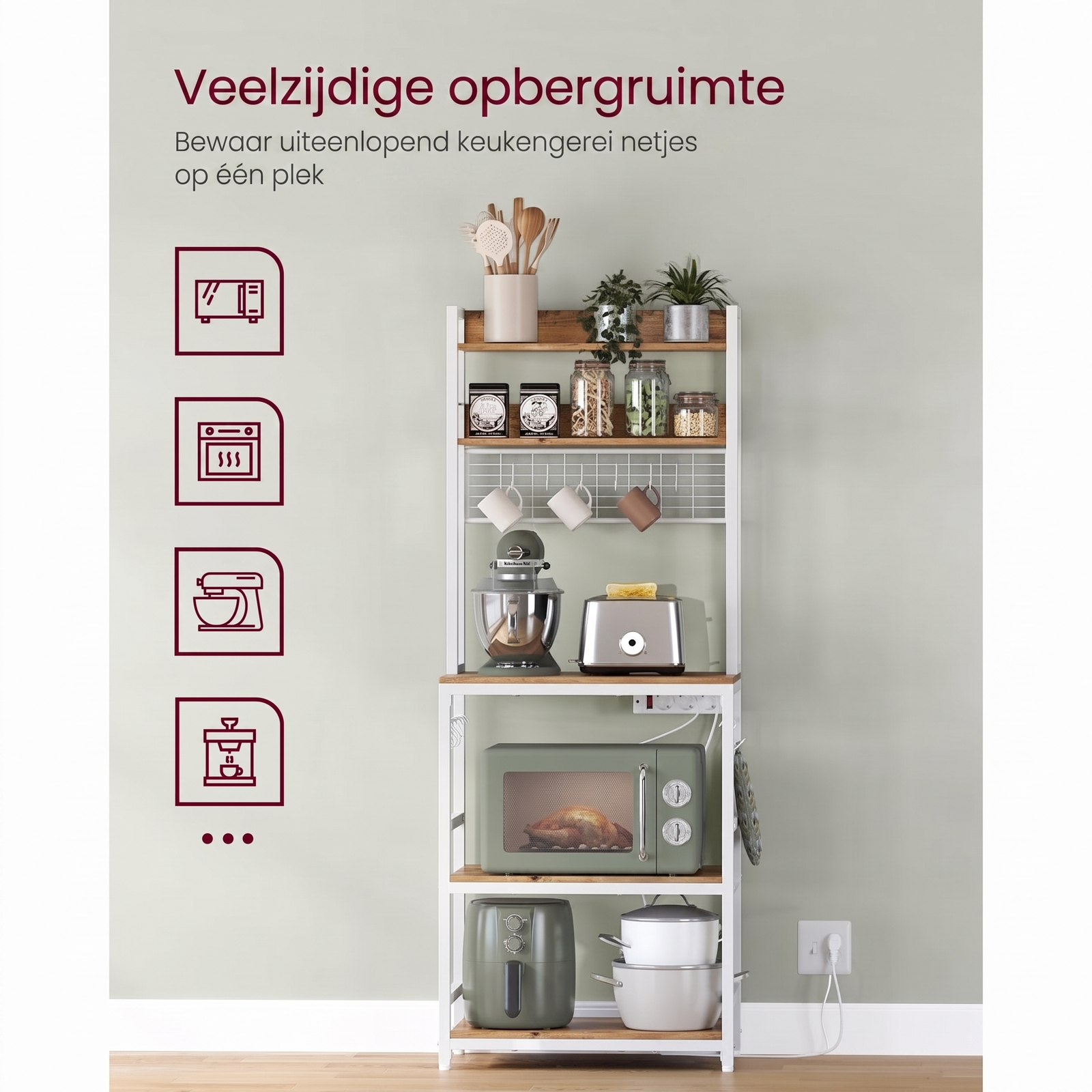 Keukenrek met Stopcontacten en Verstelbare Middenplank – productweergave 27 | De Groot Living