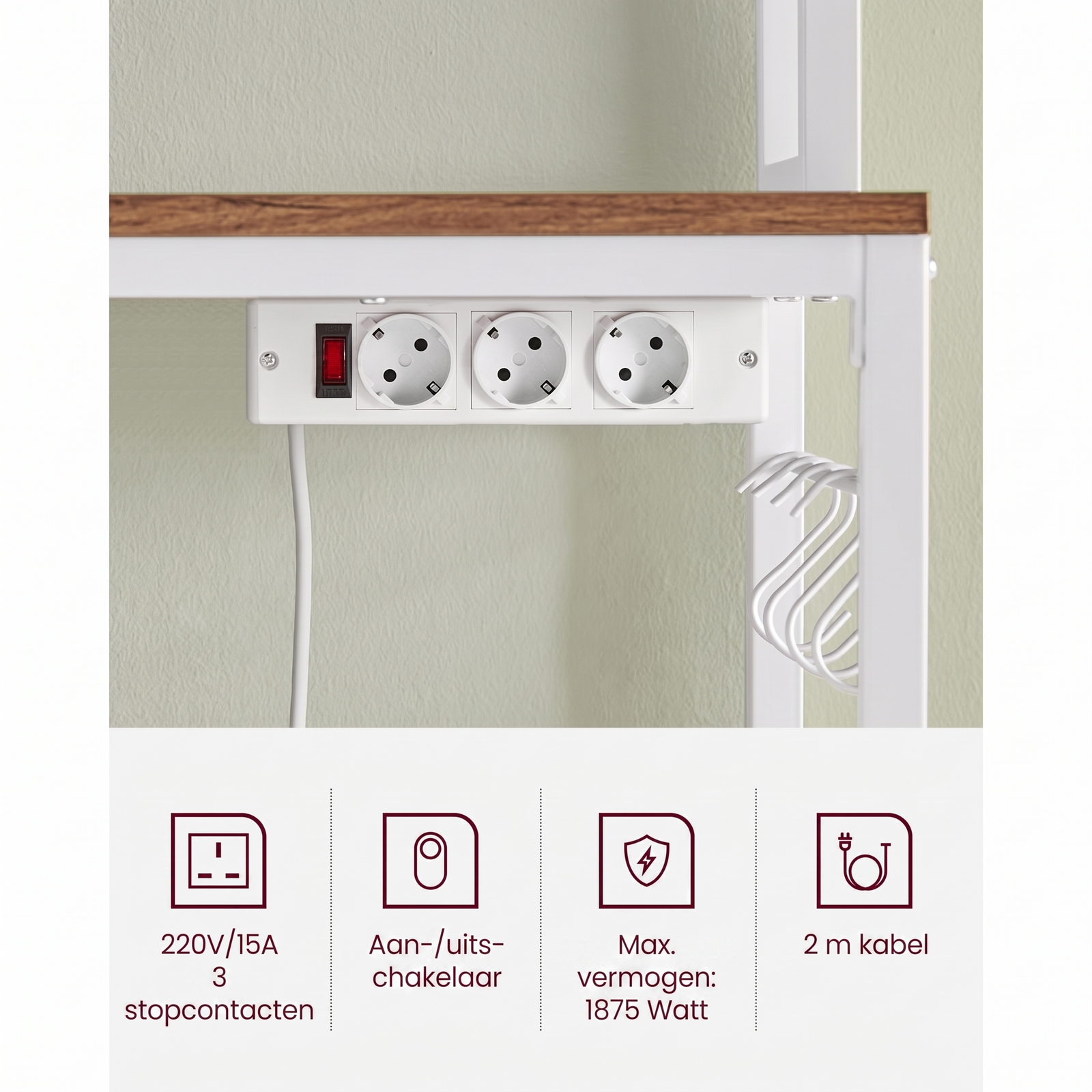 Keukenrek met Stopcontacten en Verstelbare Middenplank – productweergave 28 | De Groot Living
