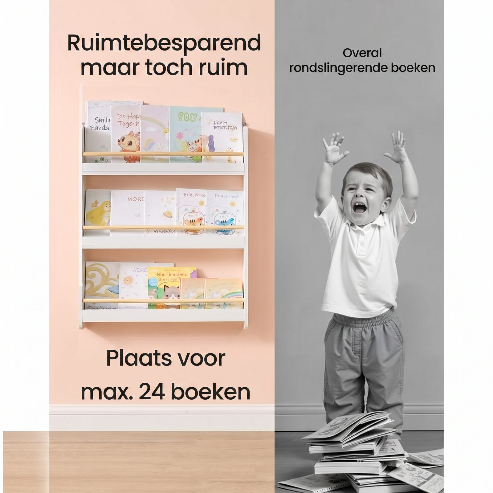 Kinderboekenkast met Legplanken voor Wandmontage – productweergave 5 | De Groot Living