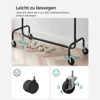 Kledingrek op Wielen met Uitschuifbare Stang Tot 130 kg Draagvermogen – productweergave 5 | De Groot Living