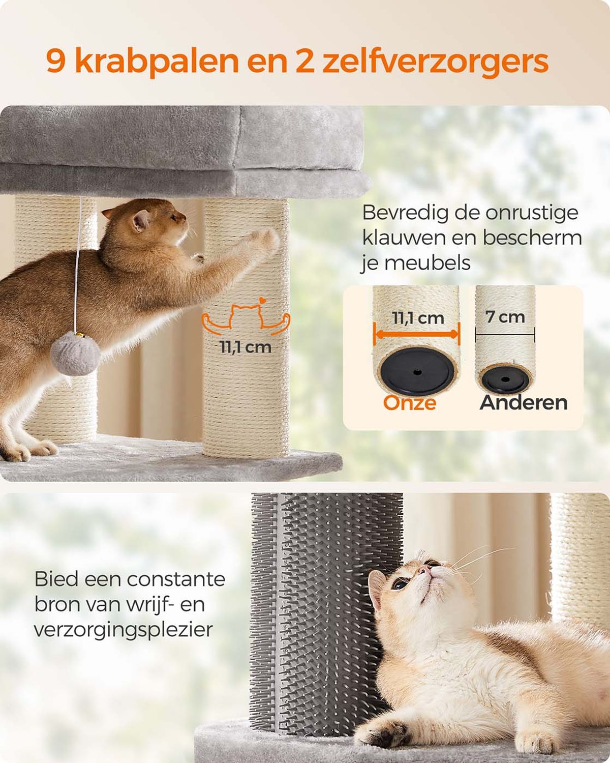 Krabpaal met Zelfverwarmende Dekens voor Grote Katten – productweergave 9 | De Groot Living