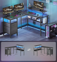 Hoekbureau met LED-verlichting