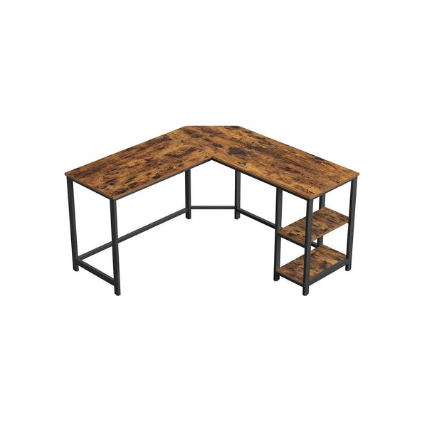 L-vormig Hoekbureau met Opbergplanken en Houtlook Werkblad – productweergave 1 | De Groot Living