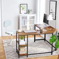 L-vormig Hoekbureau met Opbergplanken en Houtlook Werkblad – productweergave 4 | De Groot Living