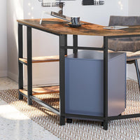 L-vormig Hoekbureau met Opbergplanken en Houtlook Werkblad – productweergave 9 | De Groot Living