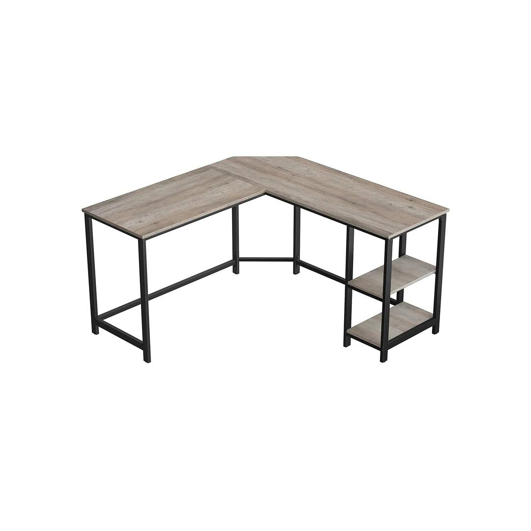 L-vormig Hoekbureau met Opbergplanken en Houtlook Werkblad – productweergave 10 | De Groot Living