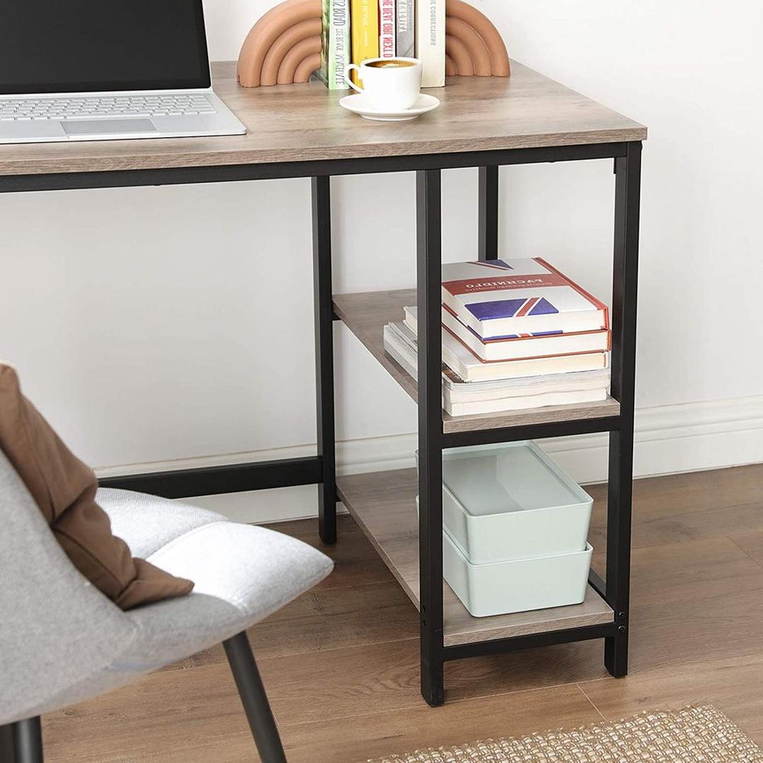 L-vormig Hoekbureau met Opbergplanken en Houtlook Werkblad – productweergave 11 | De Groot Living