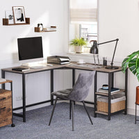 L-vormig Hoekbureau met Opbergplanken en Houtlook Werkblad – productweergave 12 | De Groot Living