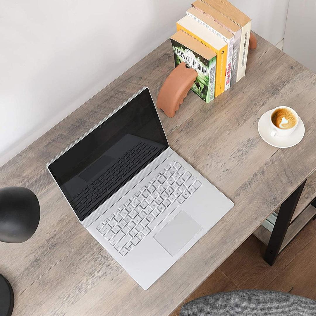 L-vormig Hoekbureau met Opbergplanken en Houtlook Werkblad – productweergave 14 | De Groot Living