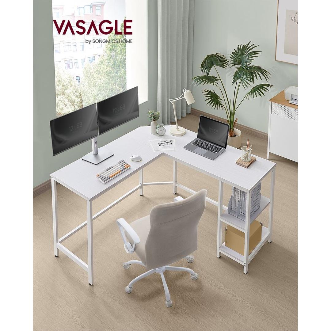 L-vormig Hoekbureau met Opbergplanken en Houtlook Werkblad – productweergave 25 | De Groot Living