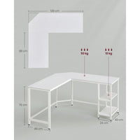 L-vormig Hoekbureau met Opbergplanken en Houtlook Werkblad – productweergave 30 | De Groot Living