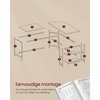 L-vormig Hoekbureau met Opbergplanken en Houtlook Werkblad – productweergave 39 | De Groot Living