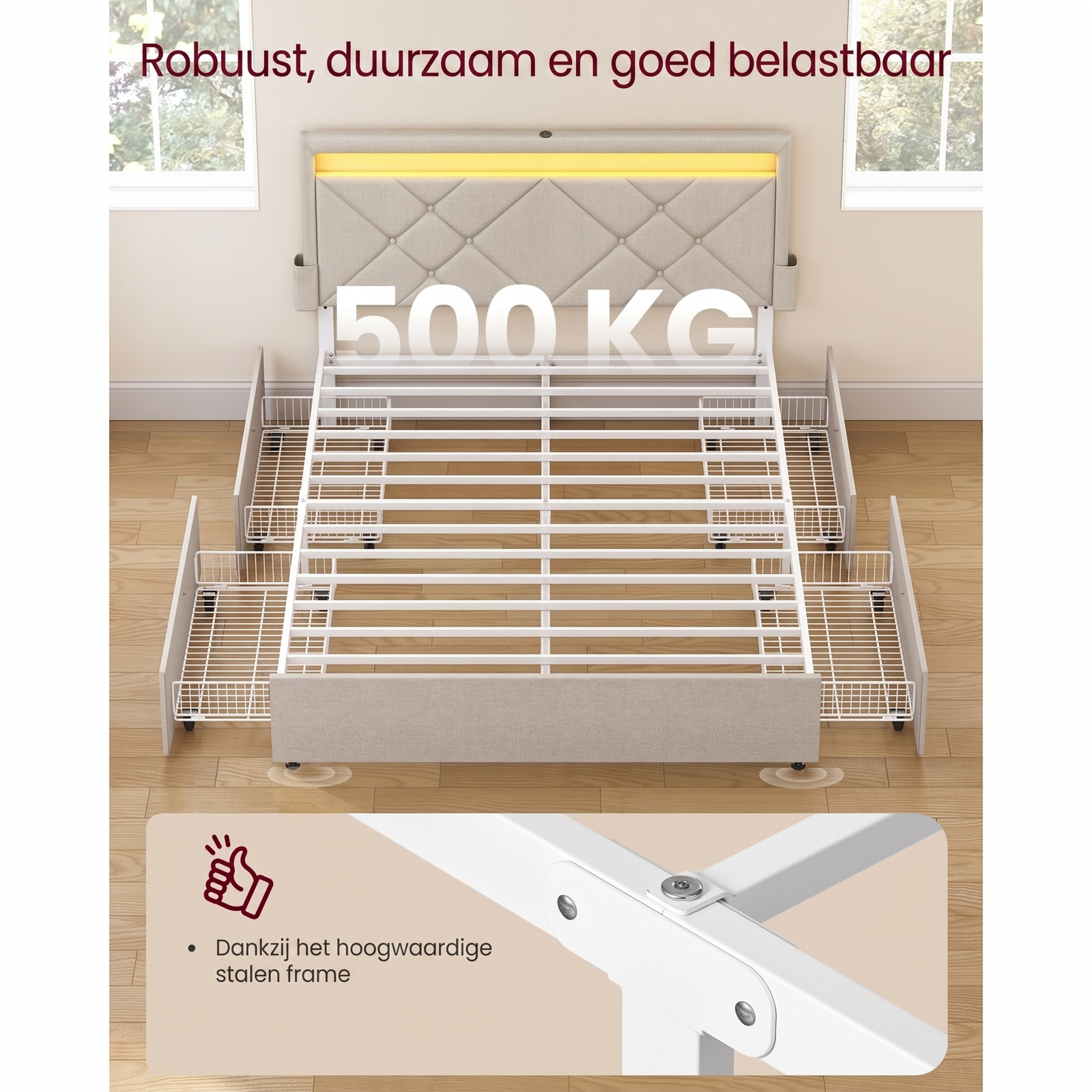 LED Boxspring met Opberglades – productweergave 6 | De Groot Living