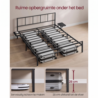 Metalen Bedframe 160x200 cm met Opbergplanken – productweergave 4 | De Groot Living