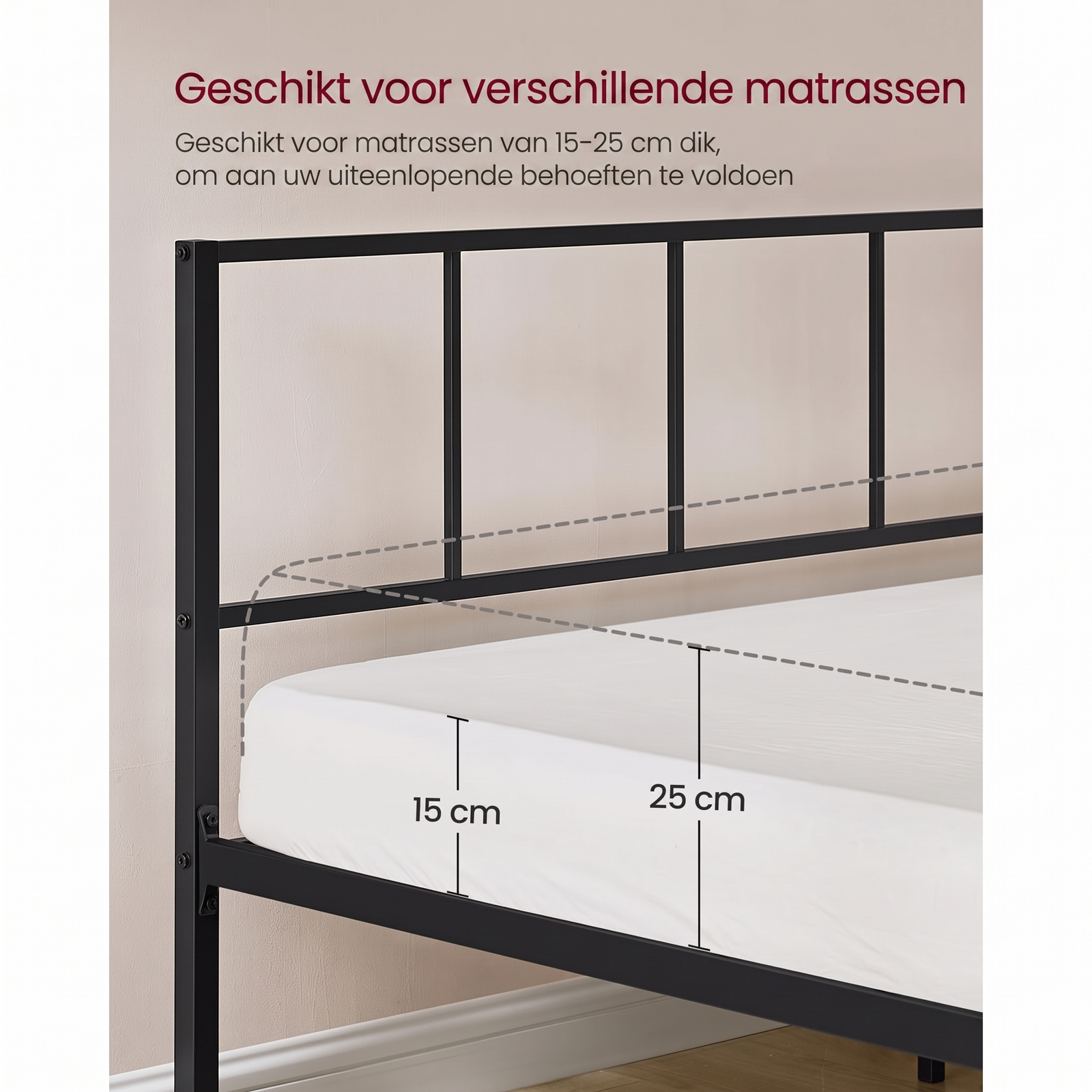 Metalen Bedframe 160x200 cm met Opbergplanken – productweergave 5 | De Groot Living