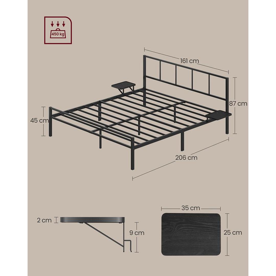 Metalen Bedframe 160x200 cm met Opbergplanken – productweergave 6 | De Groot Living