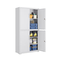 Metalen Garagekast met Verstelbare Legplanken en Afsluitbare Deuren – productweergave 2 | De Groot Living
