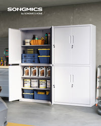 Metalen Garagekast met Verstelbare Legplanken en Afsluitbare Deuren – productweergave 6 | De Groot Living