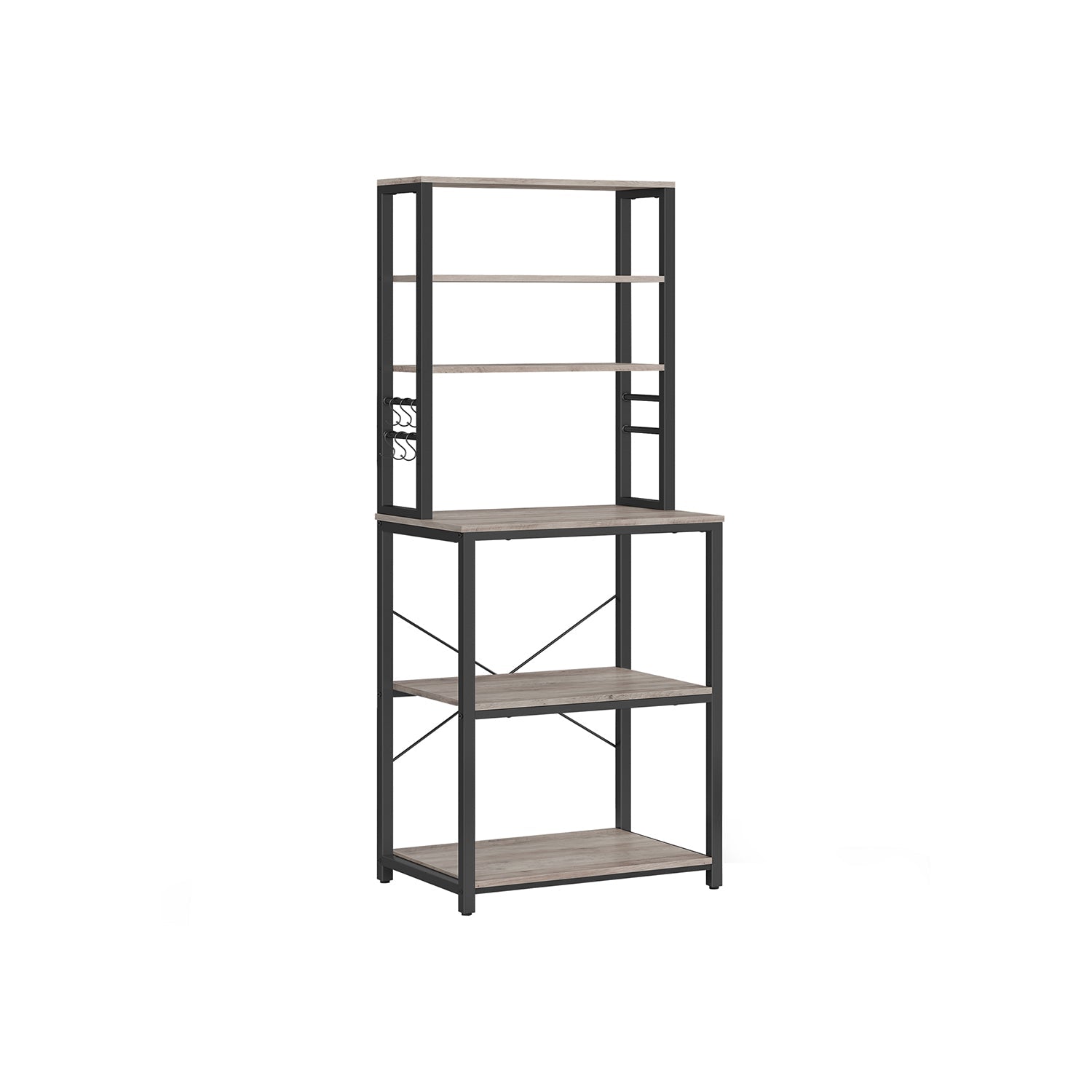 Metalen Keukenrek met Legplanken en 6 Haken in Industrieel Design – productweergave 3 | De Groot Living