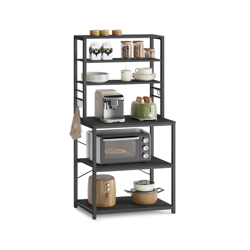 Metalen Keukenrek met Legplanken en 6 Haken in Industrieel Design – productweergave 4 | De Groot Living