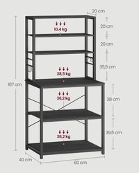 Metalen Keukenrek met Legplanken en 6 Haken in Industrieel Design – productweergave 11 | De Groot Living