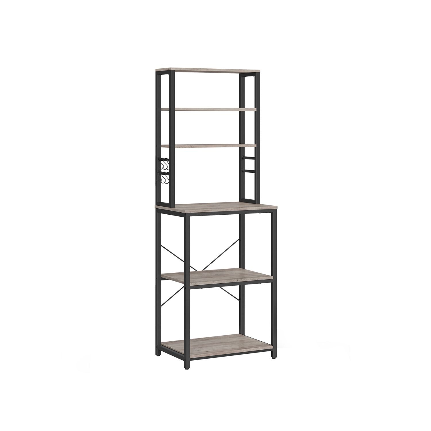 Metalen Keukenrek met Legplanken en 6 Haken in Industrieel Design – productweergave 13 | De Groot Living