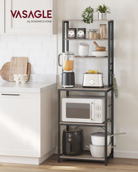 Metalen Keukenrek met Legplanken en 6 Haken in Industrieel Design – productweergave 14 | De Groot Living