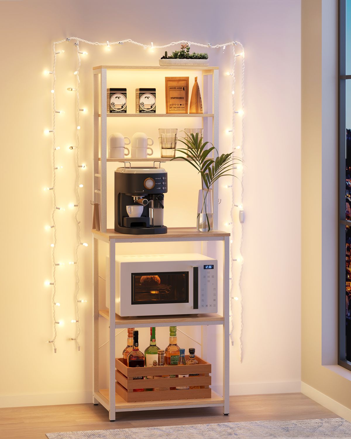 Metalen Keukenrek met Legplanken en 6 Haken in Industrieel Design – productweergave 18 | De Groot Living