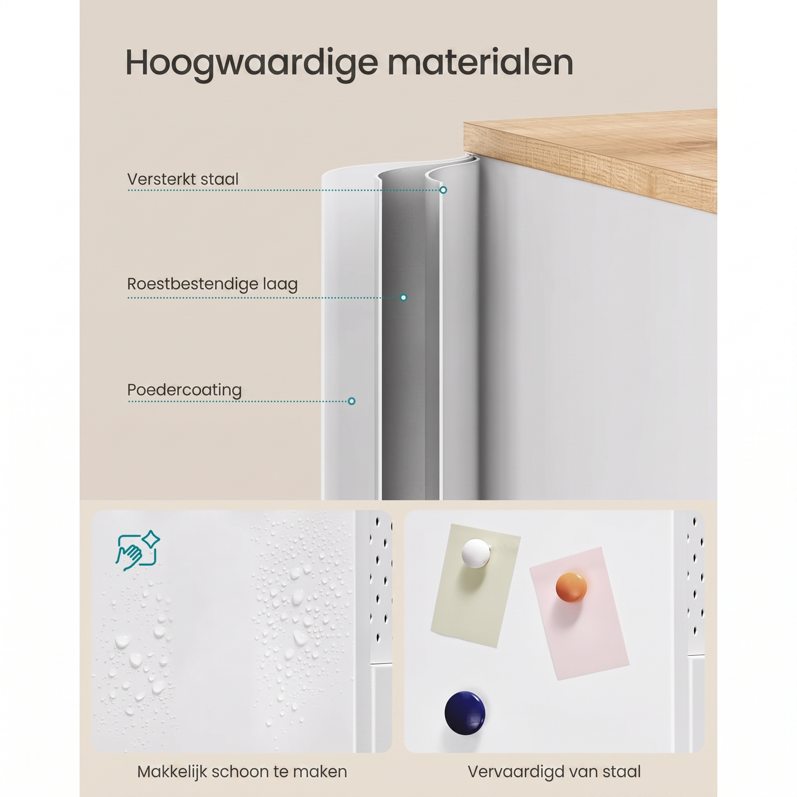 Metalen Opbergkast met 4 Deuren en Verstelbare Legplank – productweergave 5 | De Groot Living