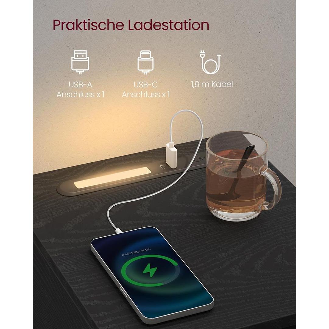 Nachtkastje met LED-Verlichting en USB-A & USB-C Oplaadpunten – productweergave 5 | De Groot Living