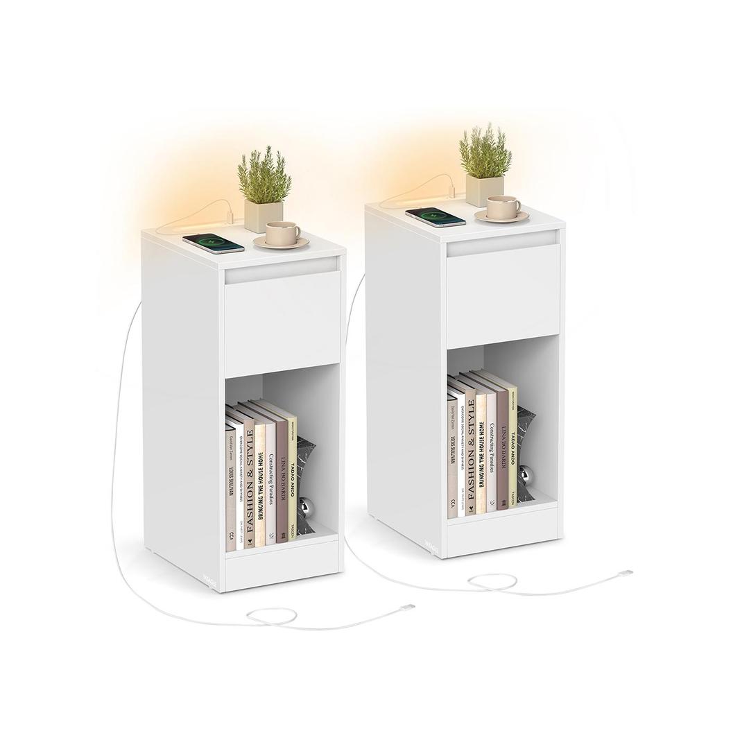 Nachtkastje met LED-Verlichting en USB-A & USB-C Oplaadpunten – productweergave 6 | De Groot Living
